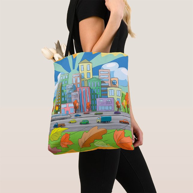 Tote Bag Ville En Automne (Créateur téléchargé)