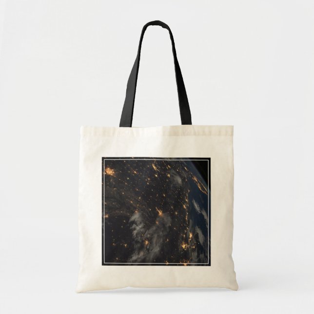 Tote Bag Ville Lumière La Nuit Sur La Planète Terre (Devant)
