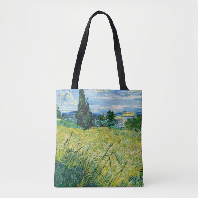 Tote Bag Vincent van Gogh - Champ de blé vert avec Cypress (Devant)
