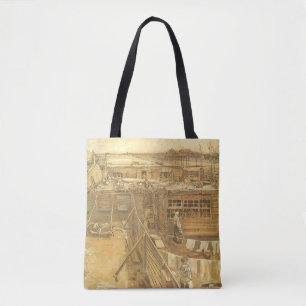 Tote Bag Vincent van Gogh - Chantier de charpentier et less
