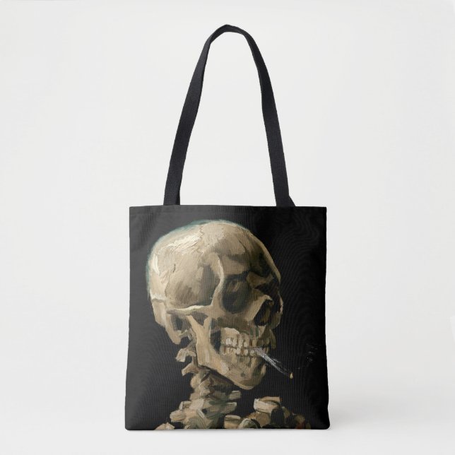 Tote Bag Vincent van Gogh - Crâne avec cigarette brûlante (Devant)