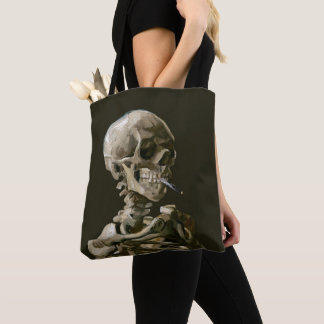 Tote Bag Vincent van Gogh Crâne Brûlant une Cigarette Beaux