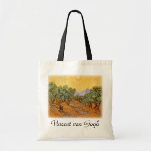 Tote Bag Vincent van Gogh - Oliviers, ciel jaune et soleil