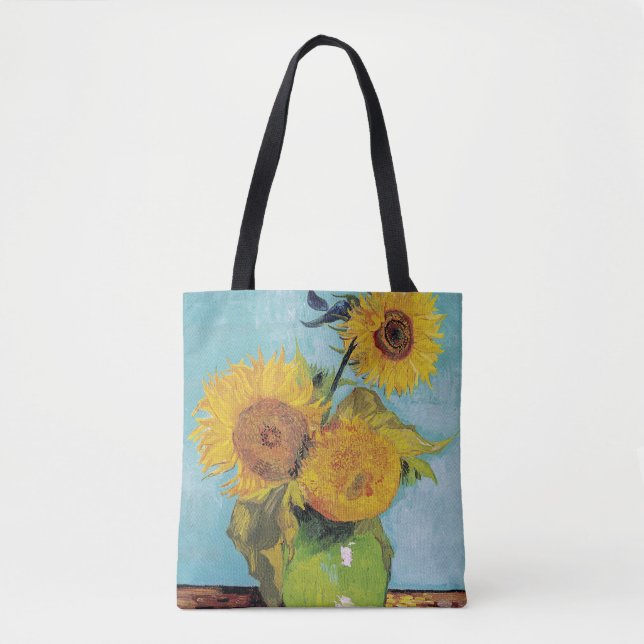 Tote Bag Vincent Van Gogh - Trois tournesols dans un vase (Devant)