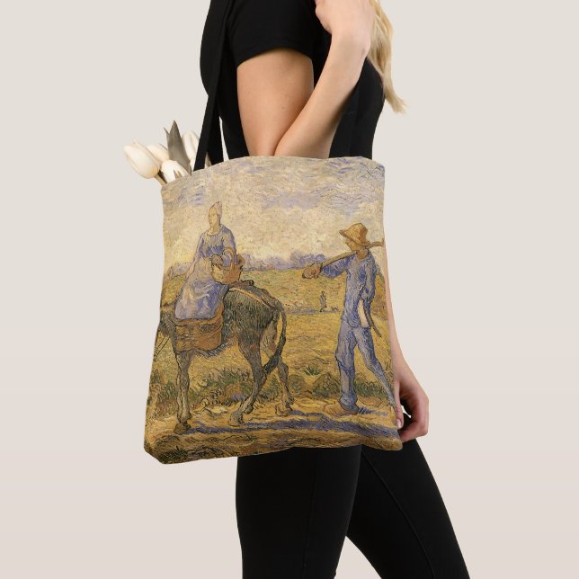 Tote Bag Vincent van Gogh - Un couple paysan va au travail (De près)