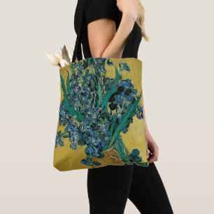 Tote Bag Vincent van Gogh - Vase avec iris Fond jaune