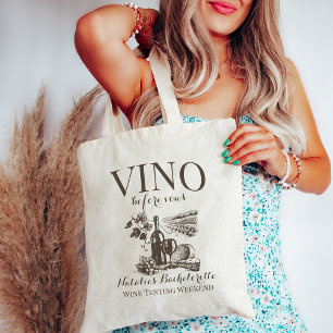 Tote Bag Vino Avant Vows Bach Custom Winery Bachelorette