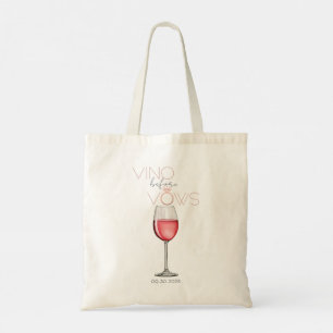 Tote Bag Vino Before Vows Bachelorette / Mariée Party Fourr