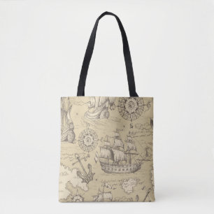 Tote Bag Vintage abstrait sans faille motif sur le thème de
