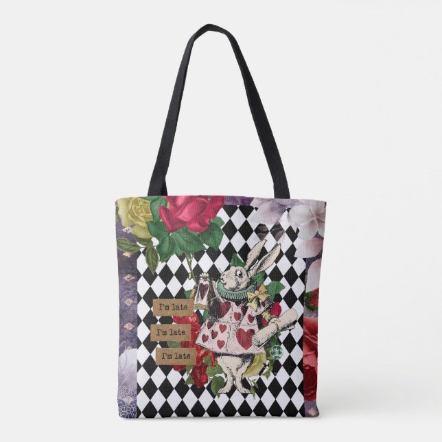 Tote Bag Vintage Alice au pays des merveilles Lapin blanc (Dos)