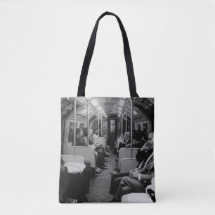 Tote Bag Vintage Angleterre Londres train intérieur
