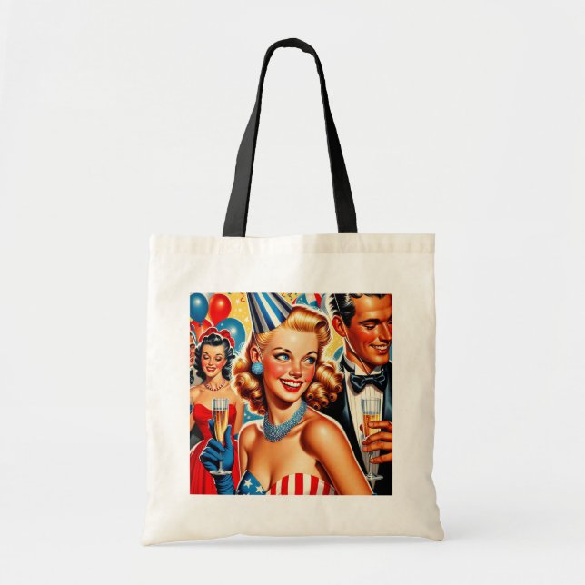 Tote Bag Vintage Birthday Illustration  (Devant)