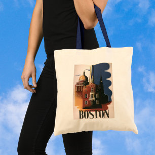 Tote Bag Vintage Boston, Massachusetts La chevauchée de Pau