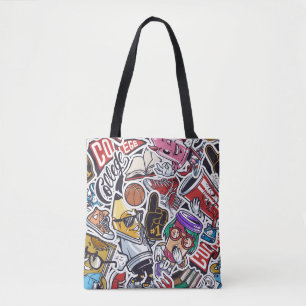 Tote Bag Vintage collège coloré sans couture motif avec ven