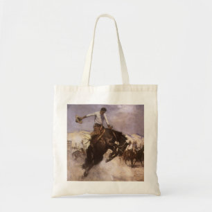 Tote Bag Vintage Cow-boy de Rodéo, Cavalier Décontracté par