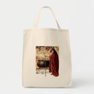 Tote Bag Vintage Halloween Cauldron Magie