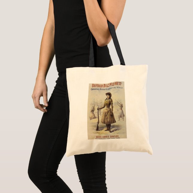 Tote Bag Vintage Miss Annie Oakley, Western Cowgirl (Devant (produit))