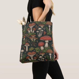 Tote Bag Vintage Mushroom Forest Botanical