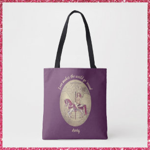 Tote Bag Vintage Purple Carousel