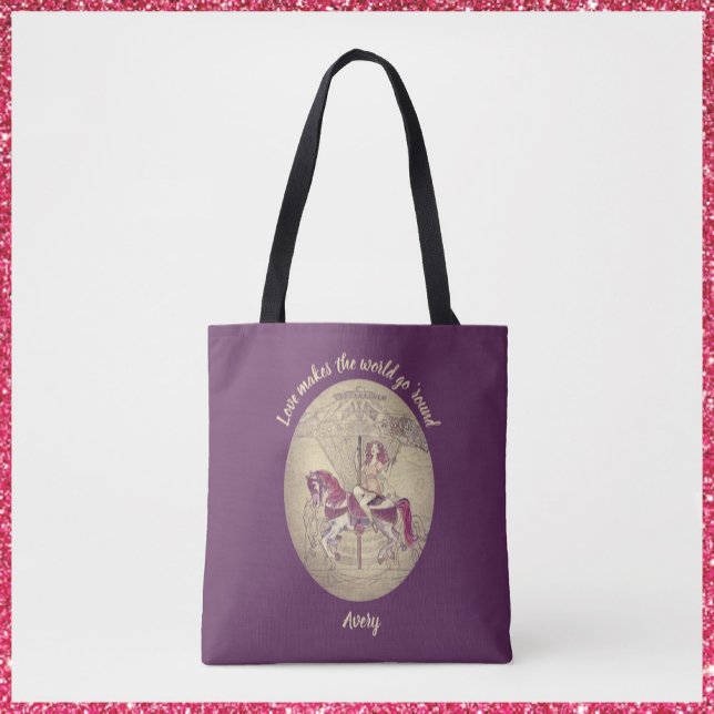 Tote Bag Vintage Purple Carousel (Créateur téléchargé)