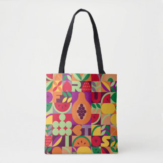 Tote Bag Vintage rétro fruit vintage motif sans couture. Ab