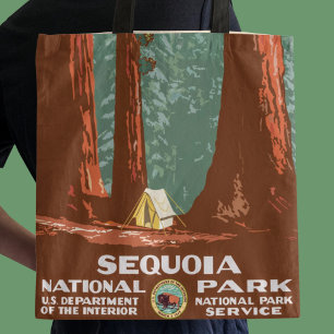 Tote Bag Vintage Retro Sequoia National Park Travel