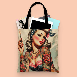 Tote Bag Vintage Tattoo Old School Pin-up