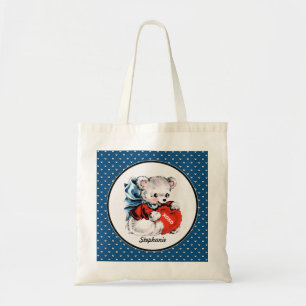 Tote Bag Vintage Teddy Bear Valentine's Day Cadeau