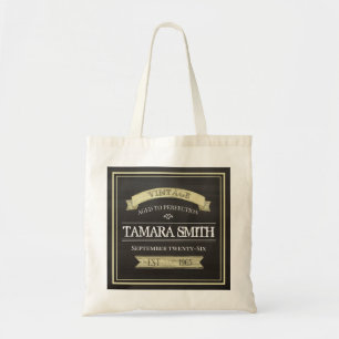 Tote Bag Vintage tendance moderne âge à la perfection Scrip