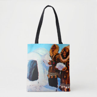 Tote Bag Vintage USA Alaska igloo builders