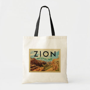 Tote Bag Vintage voyage de parc national de Zion