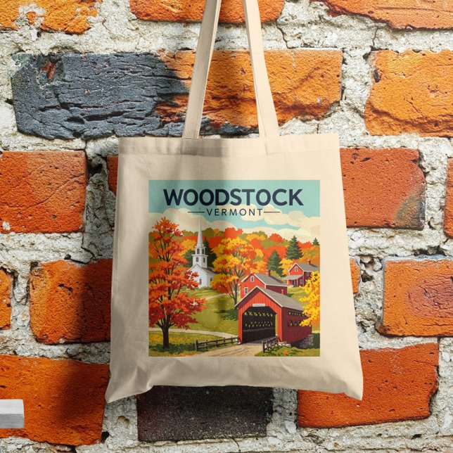 Tote Bag Vintage Woodstock Vermont (Créateur téléchargé)