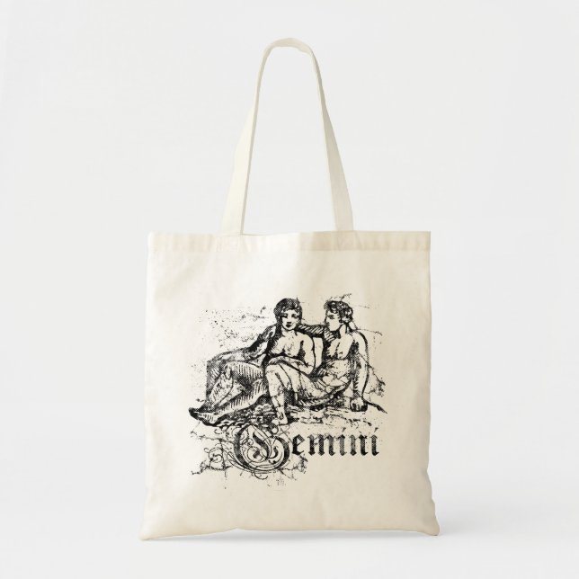 Tote Bag Vintage Zodiac Gemini (Devant)
