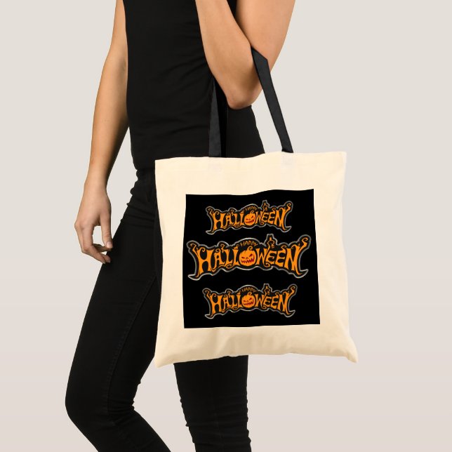 Tote Bag Vintages Citrouilles d'Halloween (Devant (produit))