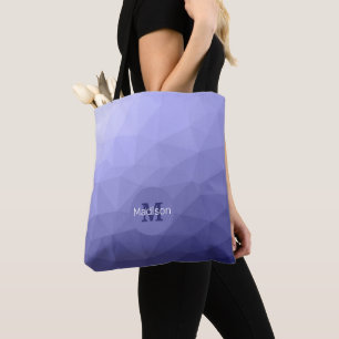 Tote Bag Violet bleu maille ombré motif Monogramme