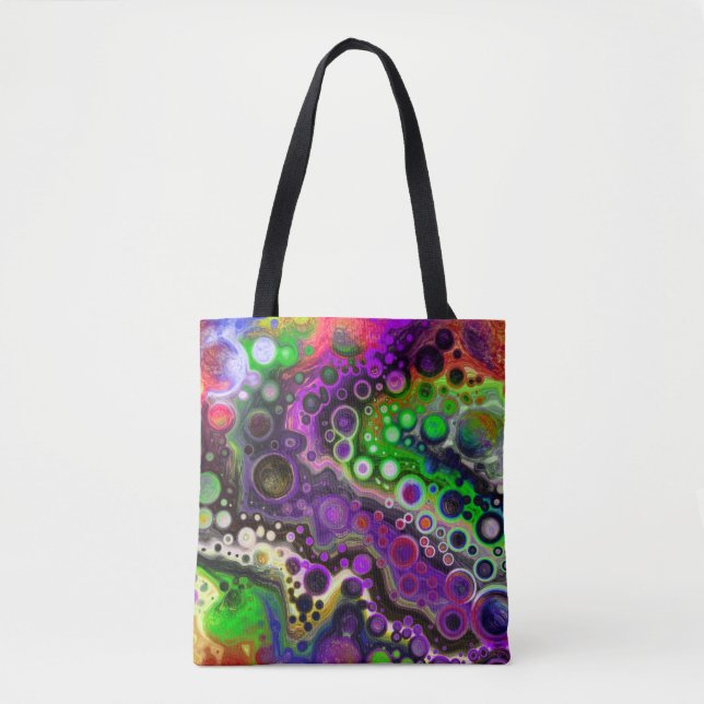 Tote Bag Violet, citron vert et marbre noir (Devant)