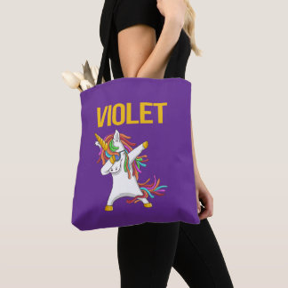 Tote Bag Violet Elegant Modern Funny Typography 