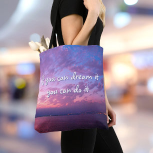 Tote Bag Violet océan coucher de soleil photo rêve il le fa