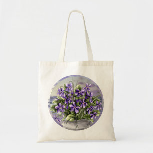 Tote Bag violettes dans un bocal de lune