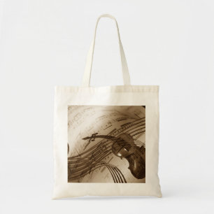 Tote Bag Violon vintage et Partition