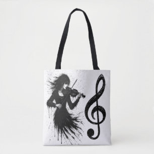 Tote Bag Violoniste Né de l'Encre dans la Tempête du Son