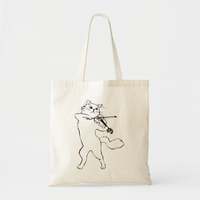 Tote Bag Violoniste Violon instrument de musique chat (Devant)