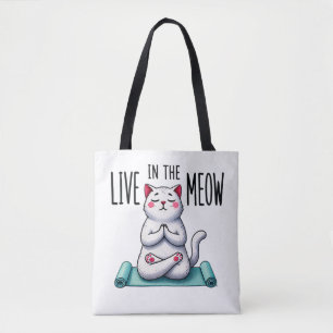Tote Bag "Vis dans le Meow" Drôle Amoureux des chats