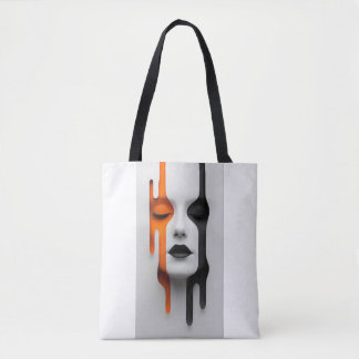 Tote Bag Visage Bicolore