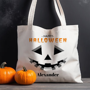 Tote Bag Visage de citrouille Joy Halloween Trick or Treat