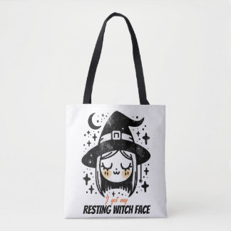 Tote Bag Visage de Sorcière au Repos