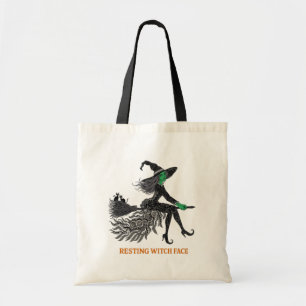 Tote Bag Visage de Sorcière au Repos