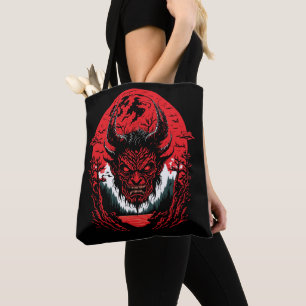 Tote Bag Visage diabolique Satan   Design graphique de la t