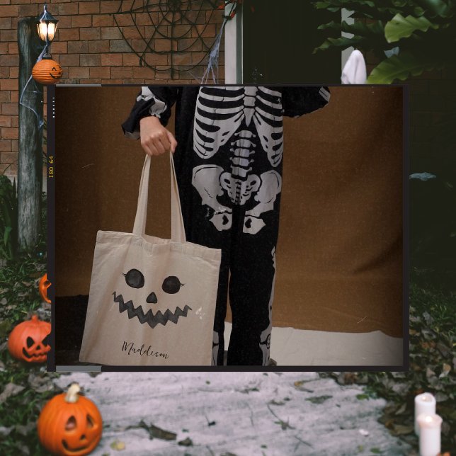 Tote Bag Visage du Citrouille Jack-o'-lantern | Treat pour  (Créateur téléchargé)
