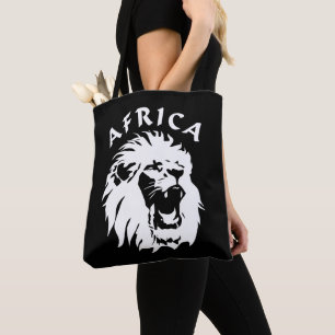 Tote Bag Visage du lion rugissant   Afrique